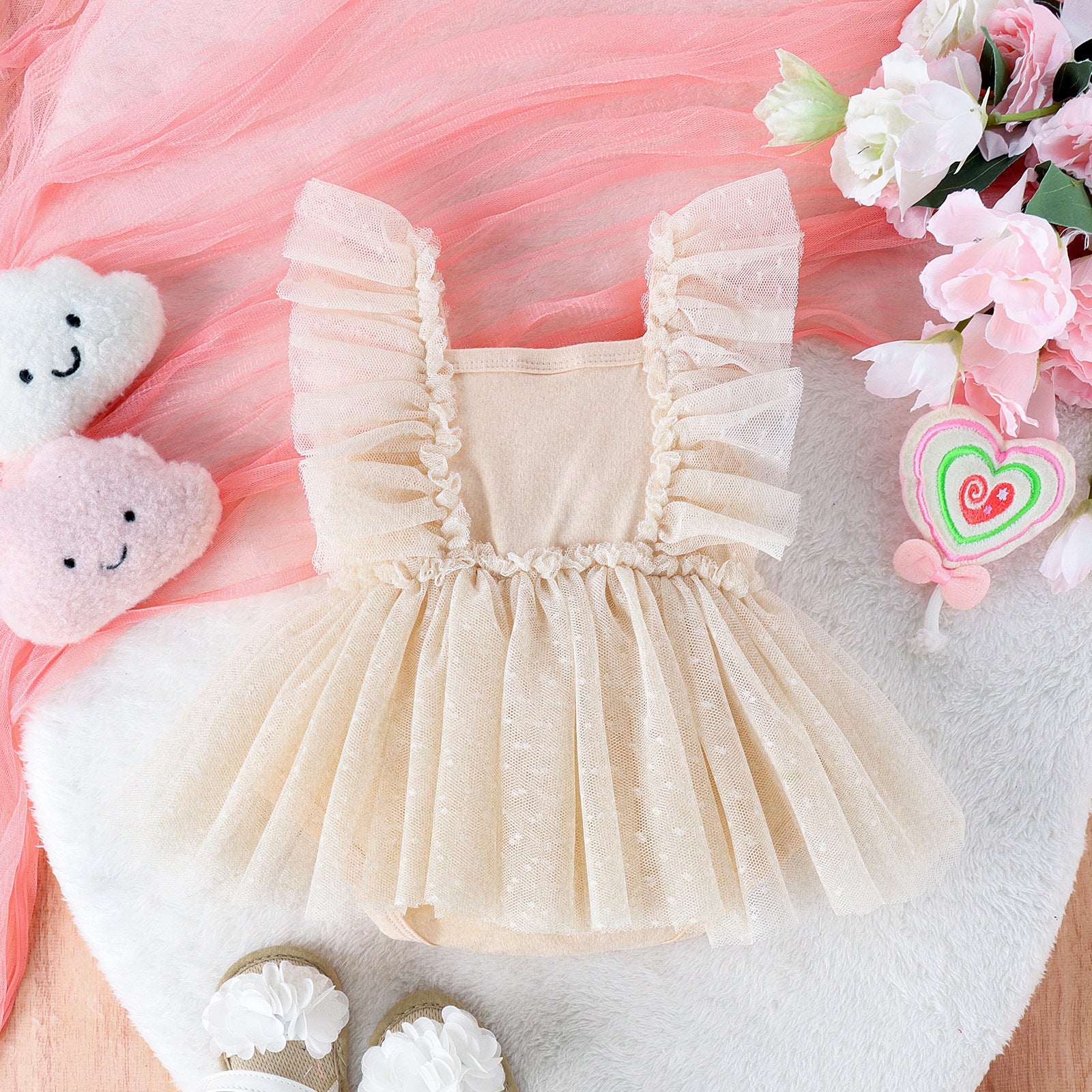 Baby Princess Tutu Jumpsuit – Net Skirt Romper Dress for Newborns & Infants