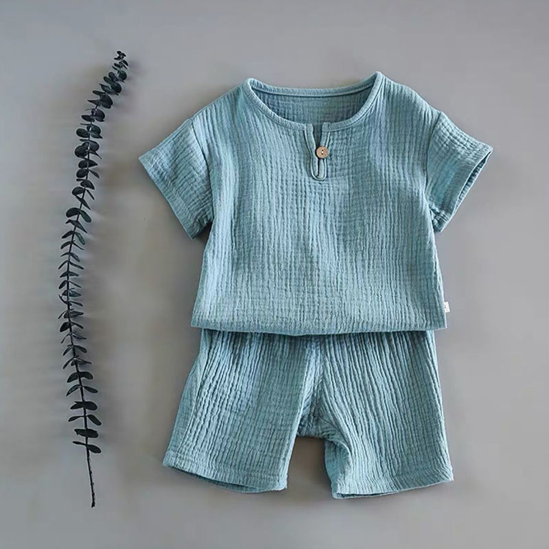 Baby Boy & Girl Summer Short-Sleeve Outfit Set – Lightweight Infant Clothing Suit