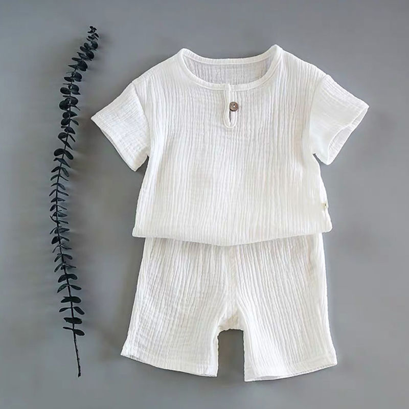 Baby Boy & Girl Summer Short-Sleeve Outfit Set – Lightweight Infant Clothing Suit