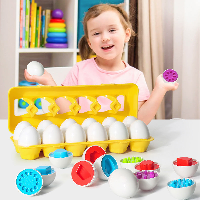Toddler Learning Shape Sorter Eggs – Montessori Educational Toy for Babies & Kids