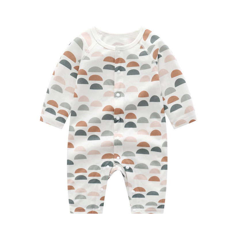 Soft Bamboo Fiber Baby Jumpsuit – Floral & Animal Print Long Sleeve Romper for Boys and Girls