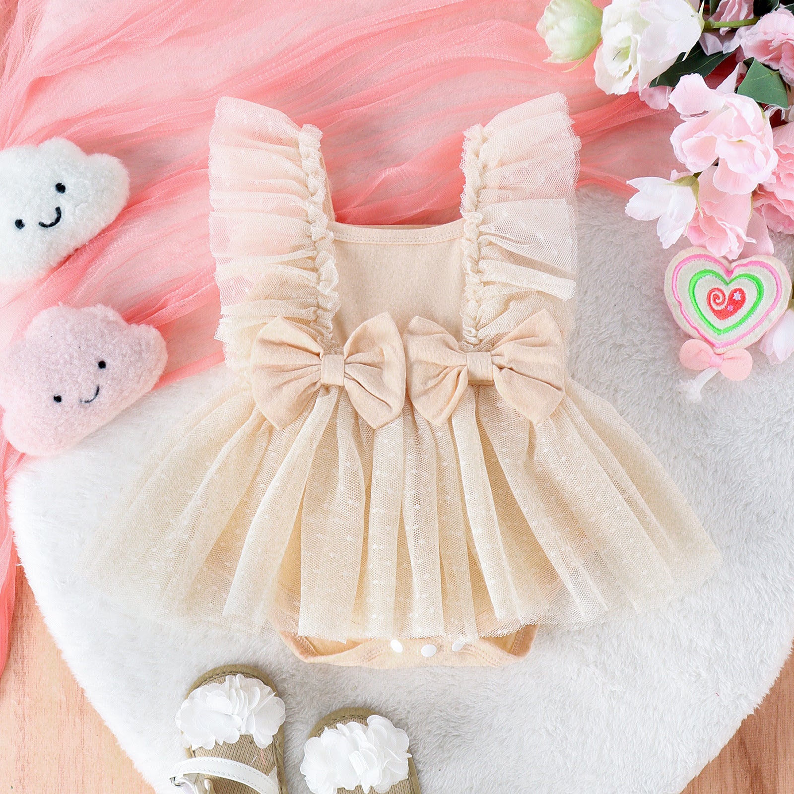 Baby Princess Tutu Jumpsuit – Net Skirt Romper Dress for Newborns & Infants