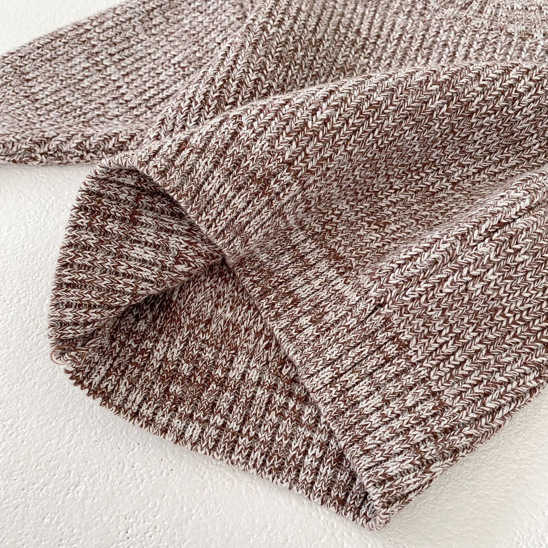 Infant Baby Girl Thick Knit 2-Piece Outfit – Mixed Color Pullover & Pants Set